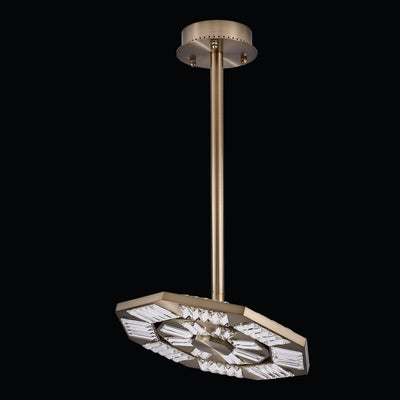 21'' Tempo 1 Light Winter Brass Chandelier