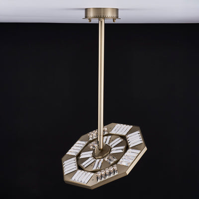 21'' Tempo 1 Light Winter Brass Chandelier