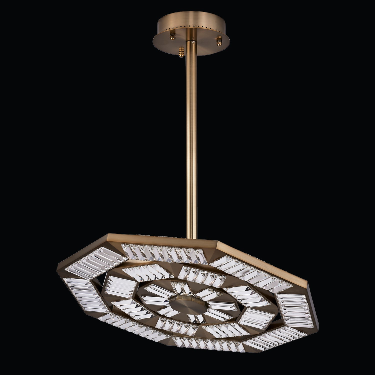 30'' Tempo 1 Light Winter Brass Chandelier