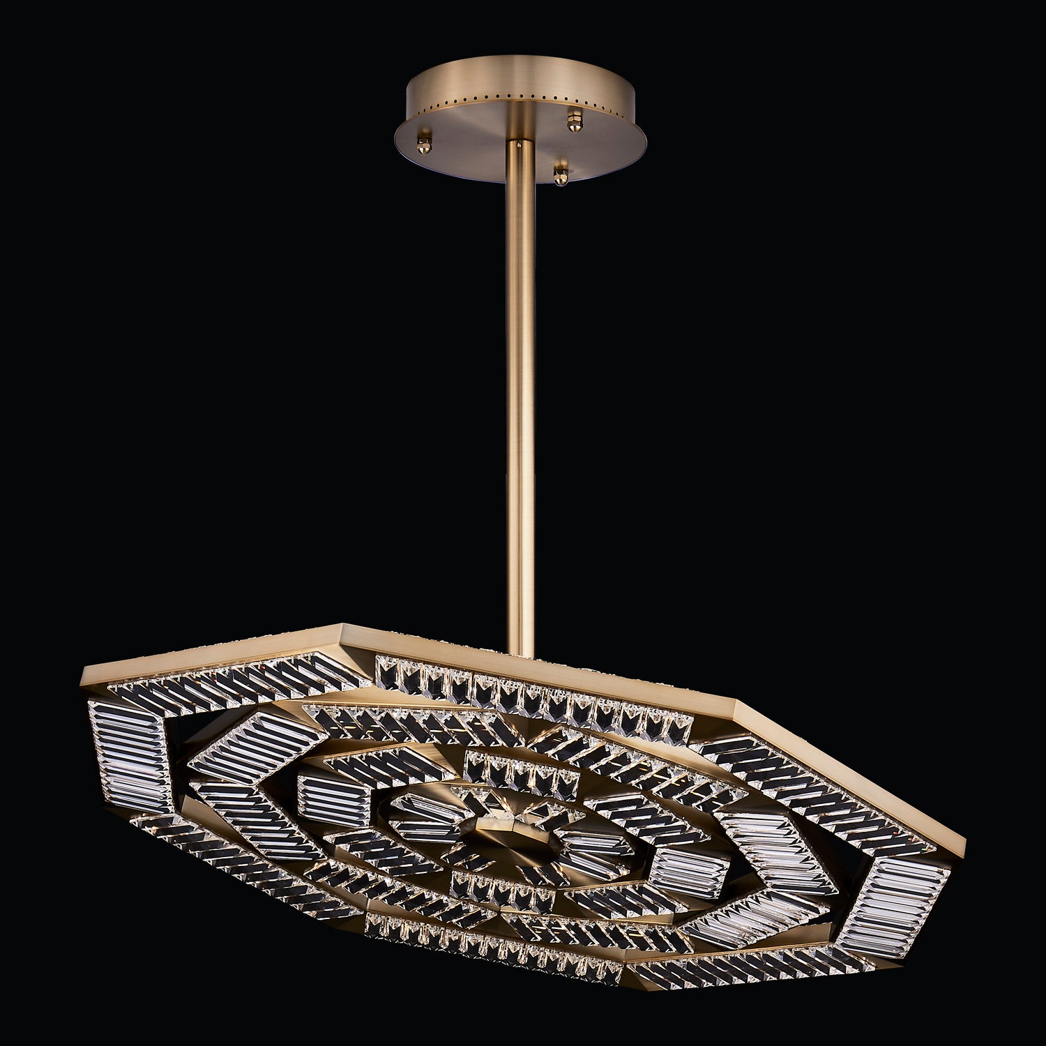 47'' Tempo 1 Light Winter Brass Chandelier