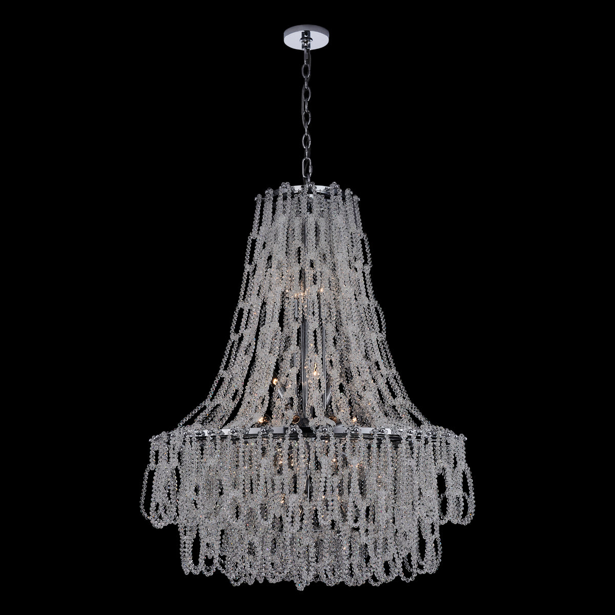 42'' Loops 21 Light Chrome Chandelier
