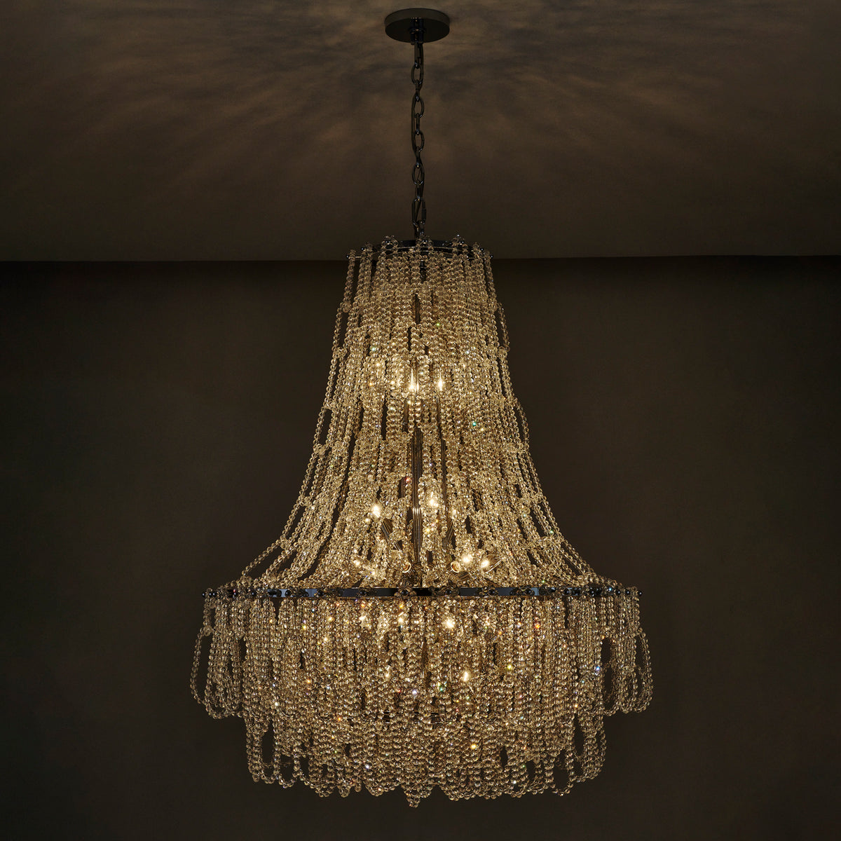 42'' Loops 21 Light Chrome Chandelier