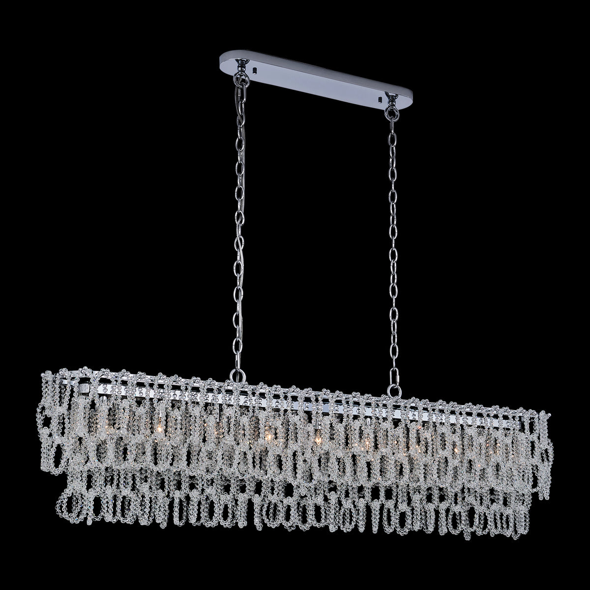 Loops 9 Light Chrome Linear Pendant