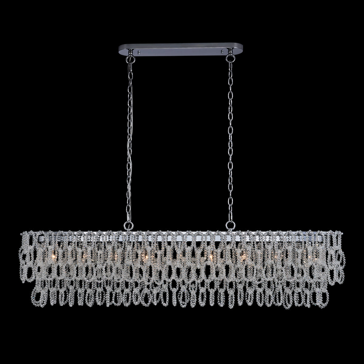 Loops 9 Light Chrome Linear Pendant