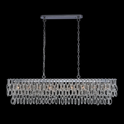 Loops 9 Light Chrome Linear Pendant
