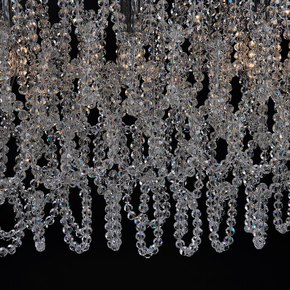 Loops 9 Light Chrome Linear Pendant