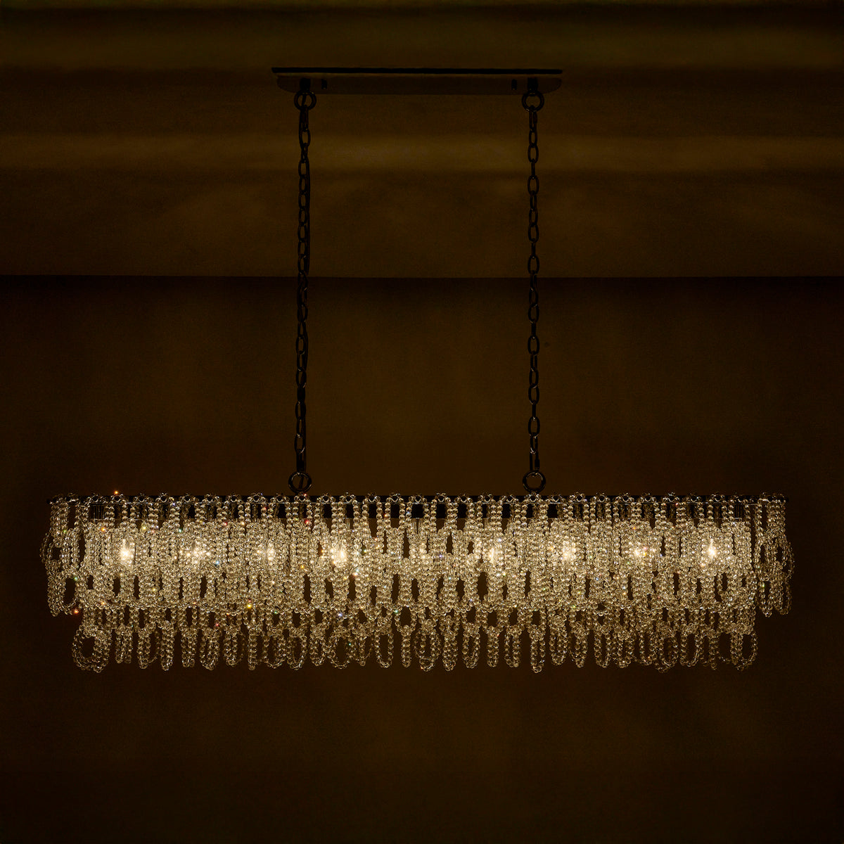Loops 9 Light Chrome Linear Pendant