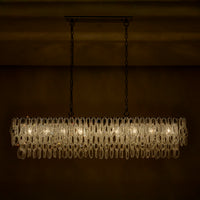 Loops 9 Light Chrome Linear Pendant