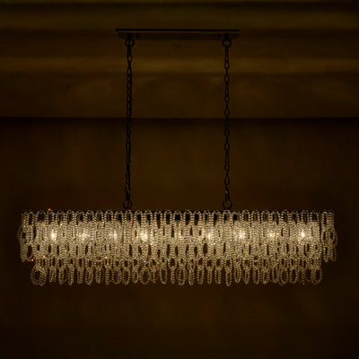 Loops 9 Light Chrome Linear Pendant