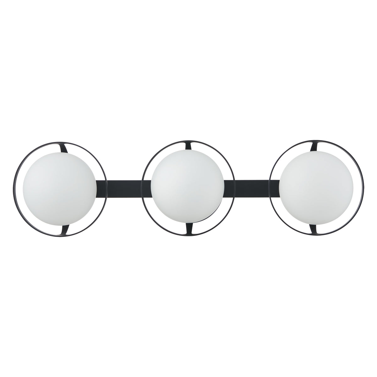 Parker 24-inch 3-light Matte Black Vanity Light with Etched Opal Glass Shades