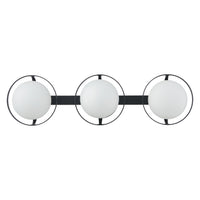 Parker 24-inch 3-light Matte Black Vanity Light with Etched Opal Glass Shades