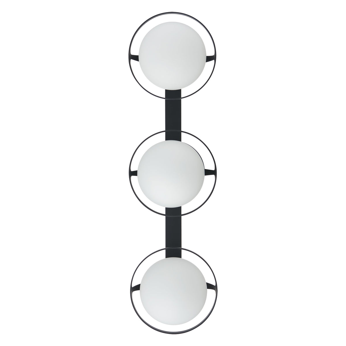 Parker 24-inch 3-light Matte Black Vanity Light with Etched Opal Glass Shades