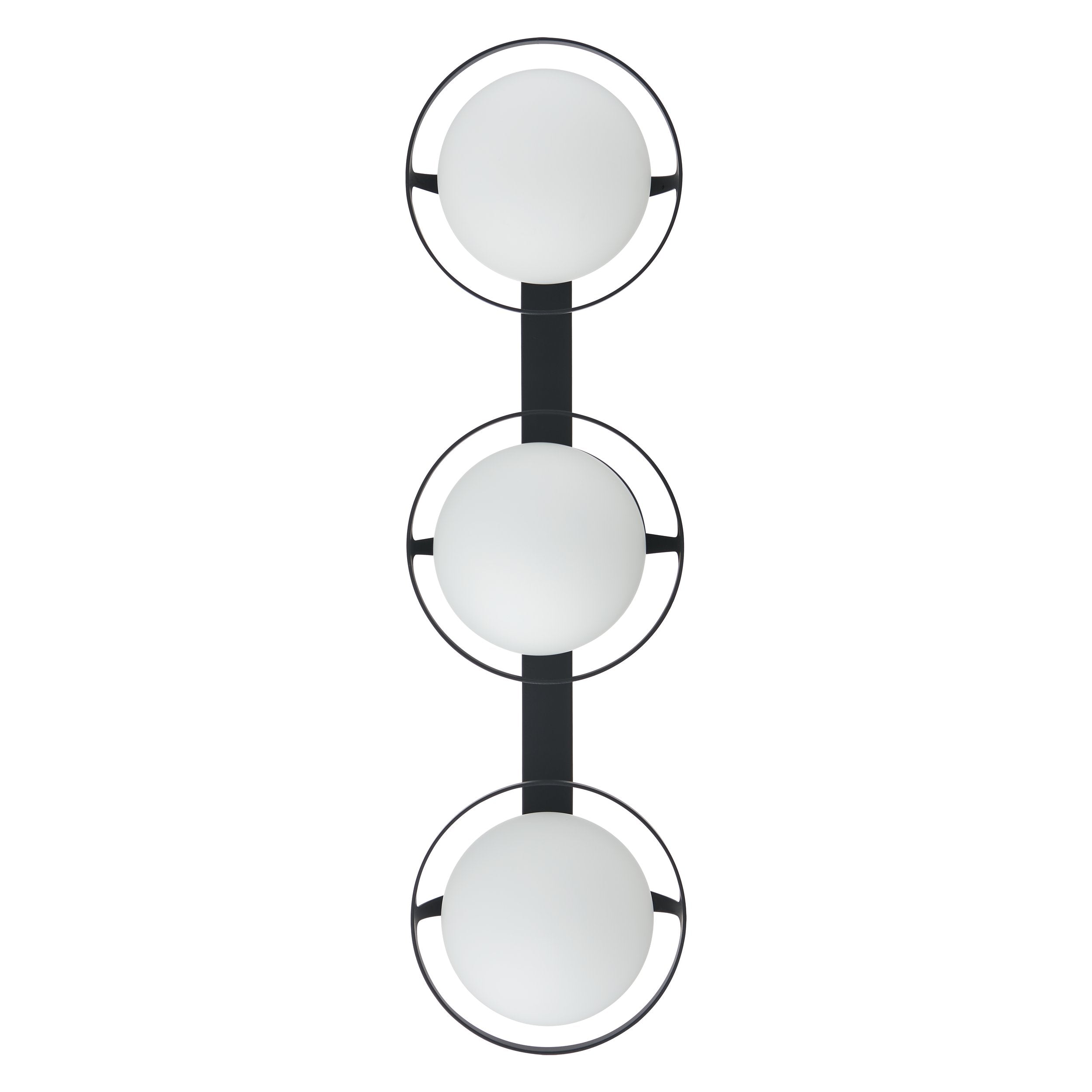 Parker 24-inch 3-light Matte Black Vanity Light with Etched Opal Glass Shades