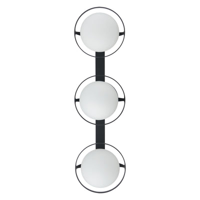 Parker 24-inch 3-light Matte Black Vanity Light with Etched Opal Glass Shades