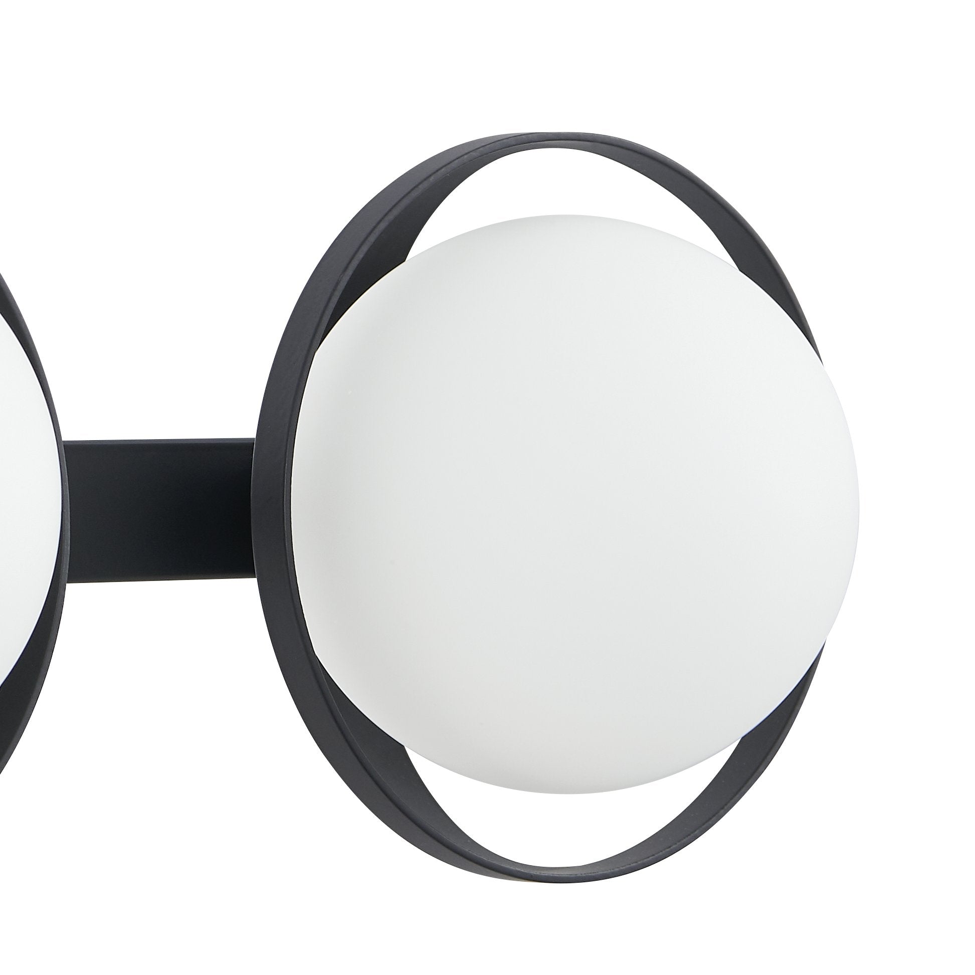 Parker 24-inch 3-light Matte Black Vanity Light with Etched Opal Glass Shades