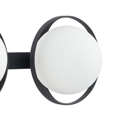 Parker 24-inch 3-light Matte Black Vanity Light with Etched Opal Glass Shades