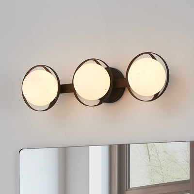 Parker 24-inch 3-light Matte Black Vanity Light with Etched Opal Glass Shades