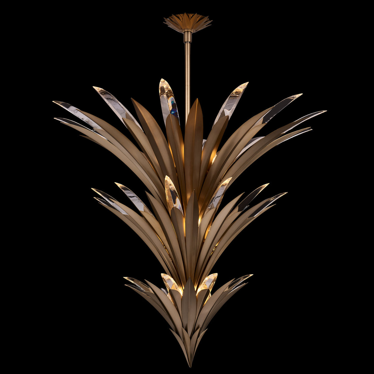 42'' Roche 15 Light Winter Brass Tiered Chandelier