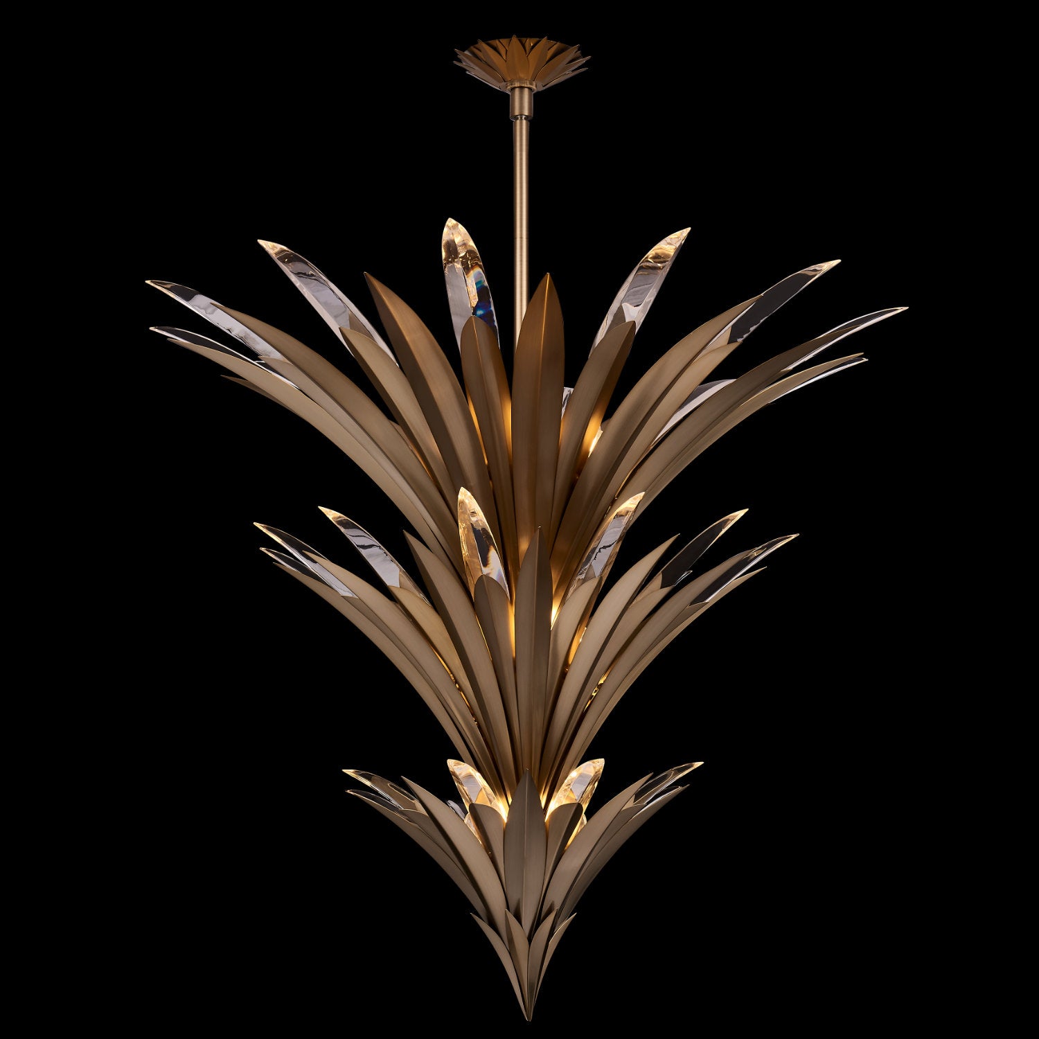 42'' Roche 15 Light Winter Brass Tiered Chandelier
