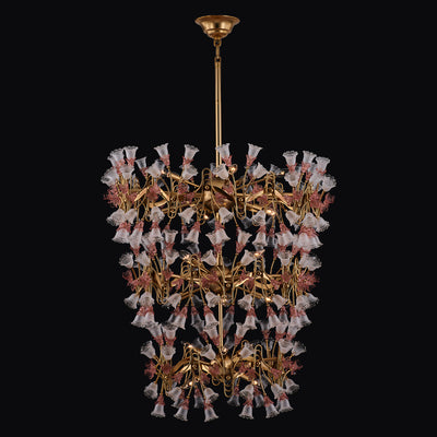 53'' Bella 24 Light Antique Brass Chandelier