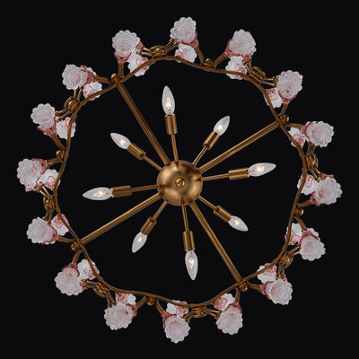 23'' Bella 8 Light Antique Brass Chandelier