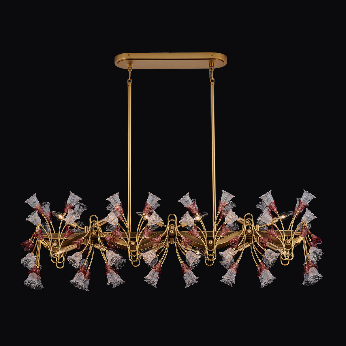 15'' Bella 12 Light Antique Brass Linear Pendant
