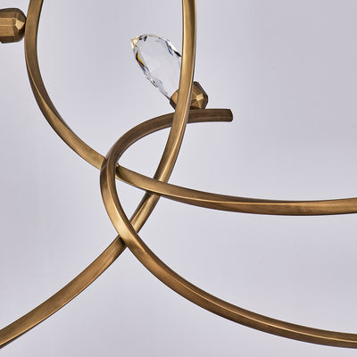 36'' Bilancia 6 Light True Brass Chandelier
