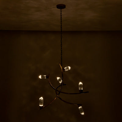 36'' Bilancia 6 Light True Brass Chandelier