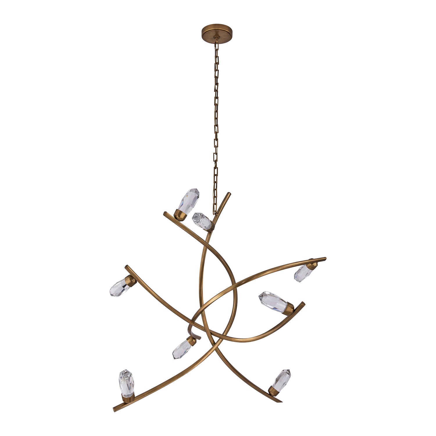 48'' Bilancia 8 Light True Brass Chandelier