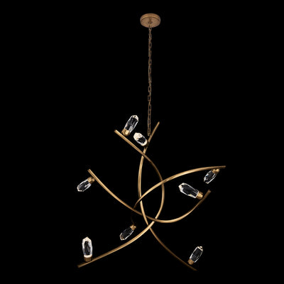 48'' Bilancia 8 Light True Brass Chandelier