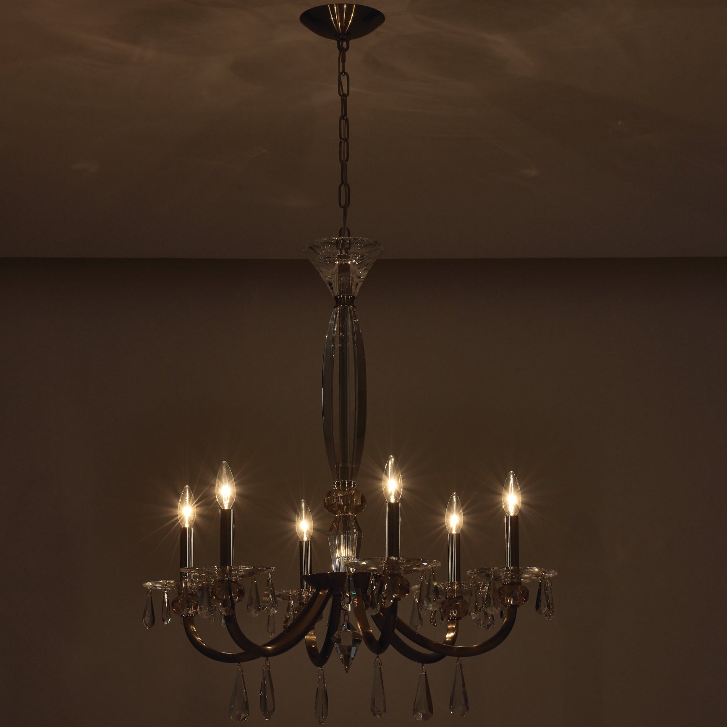 32'' Passo 6 Light Brushed Brass Chandelier
