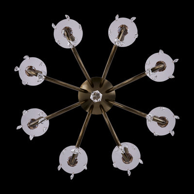 33'' Passo 8 Light Brushed Brass Chandelier