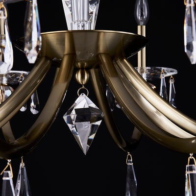 33'' Passo 8 Light Brushed Brass Chandelier