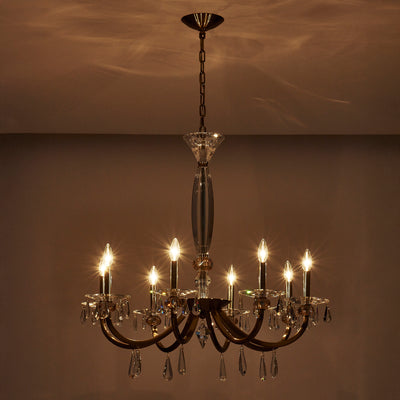 33'' Passo 8 Light Brushed Brass Chandelier