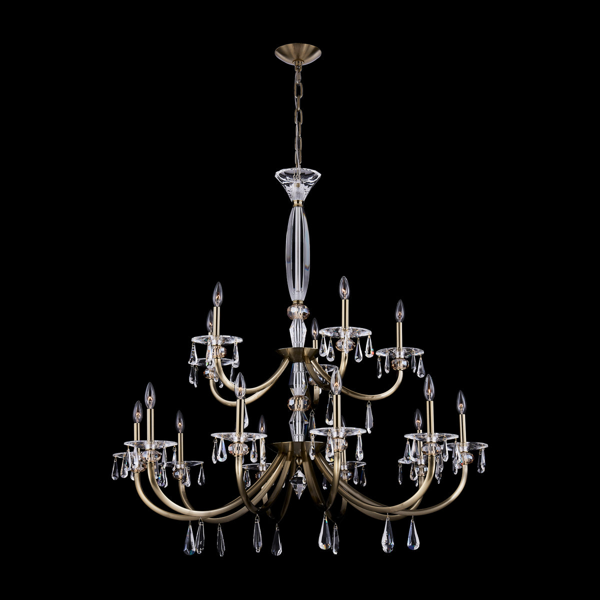 46'' Passo 15 Light Brushed Brass Chandelier