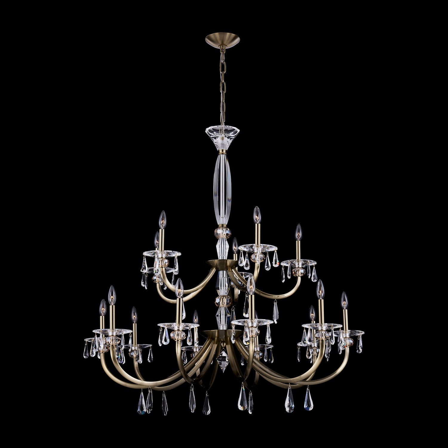 46'' Passo 15 Light Brushed Brass Chandelier