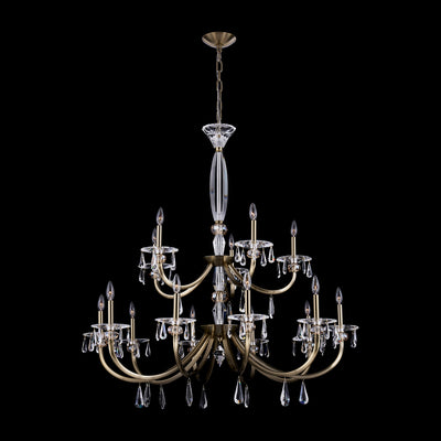 46'' Passo 15 Light Brushed Brass Chandelier