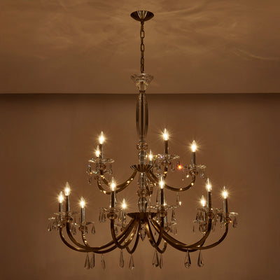46'' Passo 15 Light Brushed Brass Chandelier