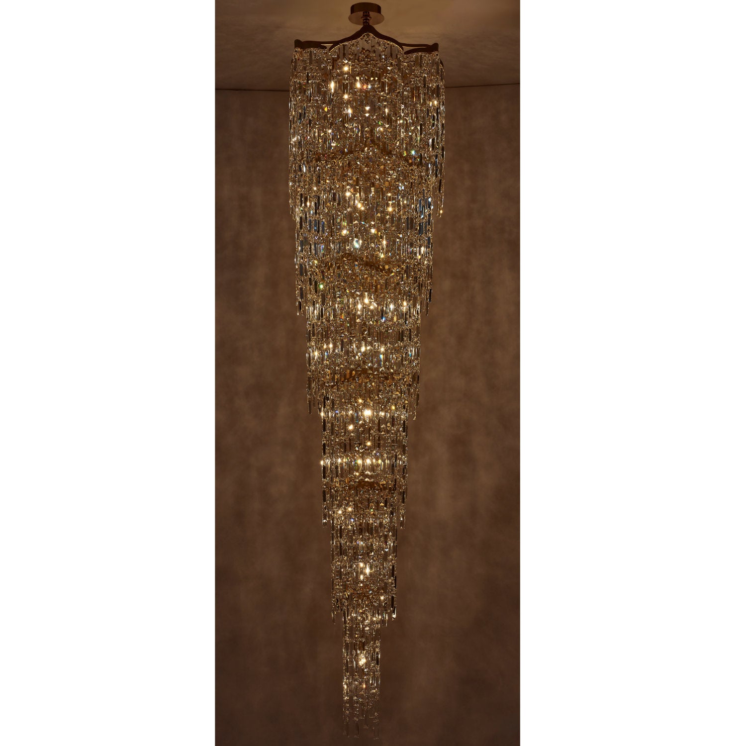 110'' Cadere 42 Light Two Tone 18K Gold Chandelier