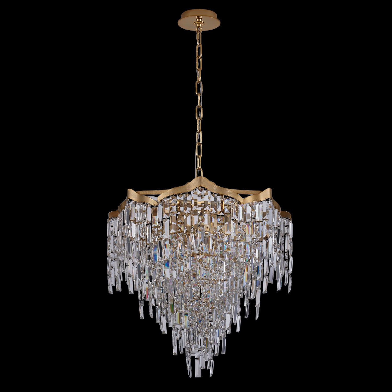 25'' Cadere 15 Light Two Tone 18K Gold Chandelier