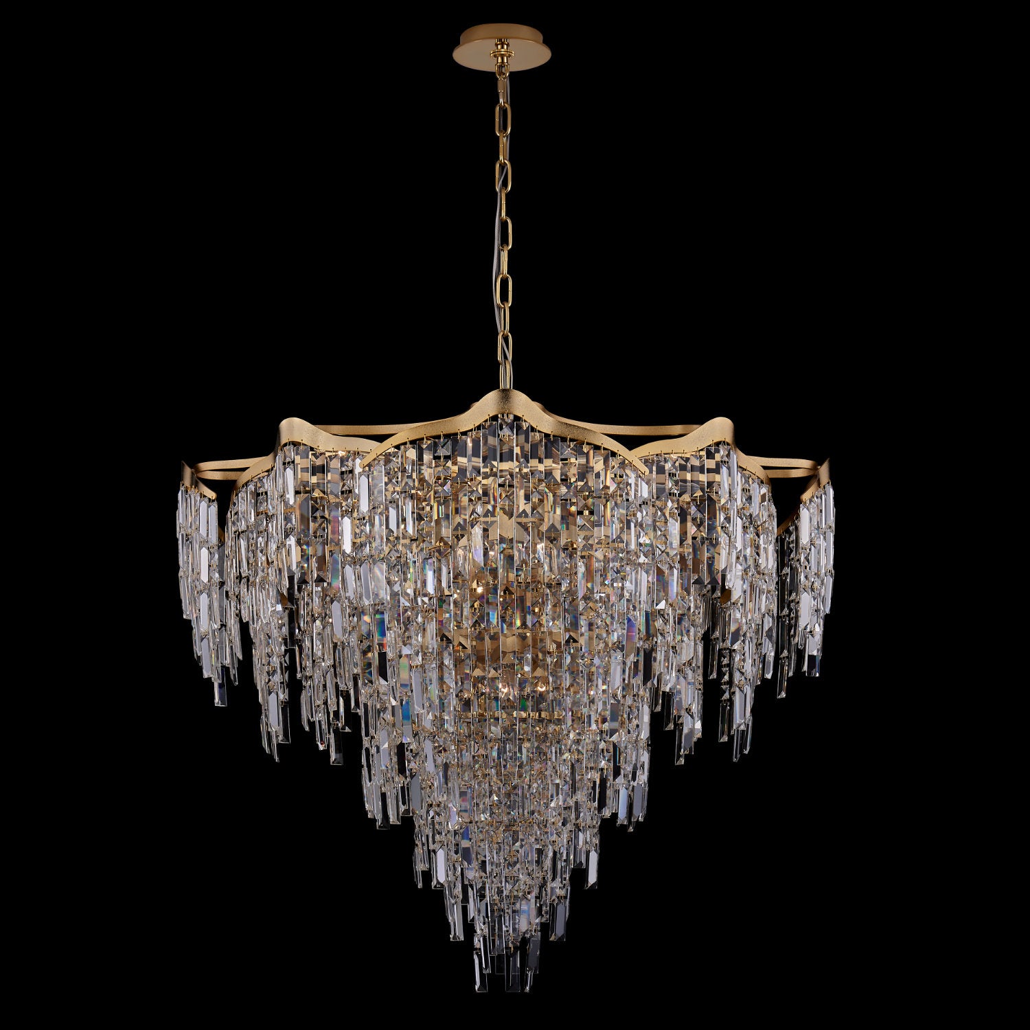 33'' Cadere 24 Light Two Tone 18K Gold Chandelier