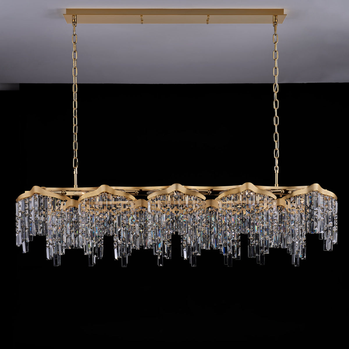 19'' Cadere 24 Light Two Tone 18K Gold Linear Pendant