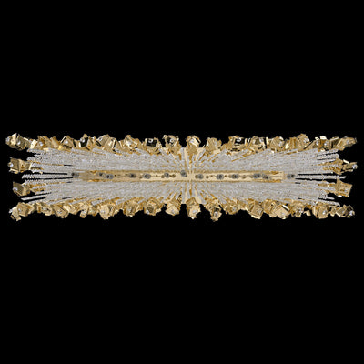 24'' Custom 13 Light 18k Gold Linear Pendant