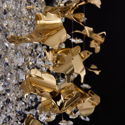 24'' Custom 13 Light 18k Gold Linear Pendant