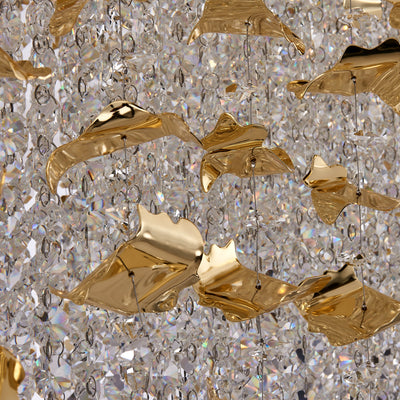 24'' Custom 13 Light 18k Gold Linear Pendant