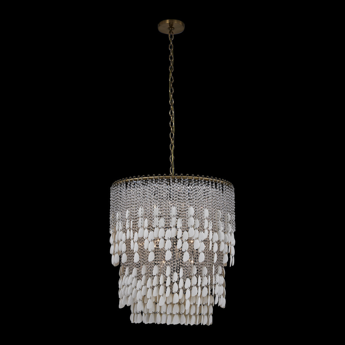 31'' Farfalle 18 Light Brushed Champagne Gold Chandelier