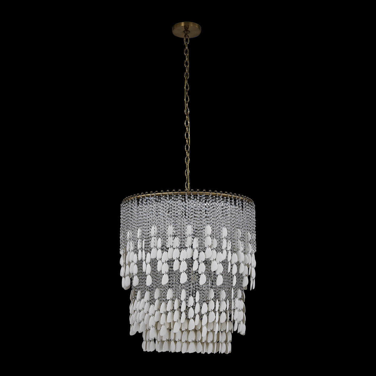 31'' Farfalle 18 Light Brushed Champagne Gold Chandelier