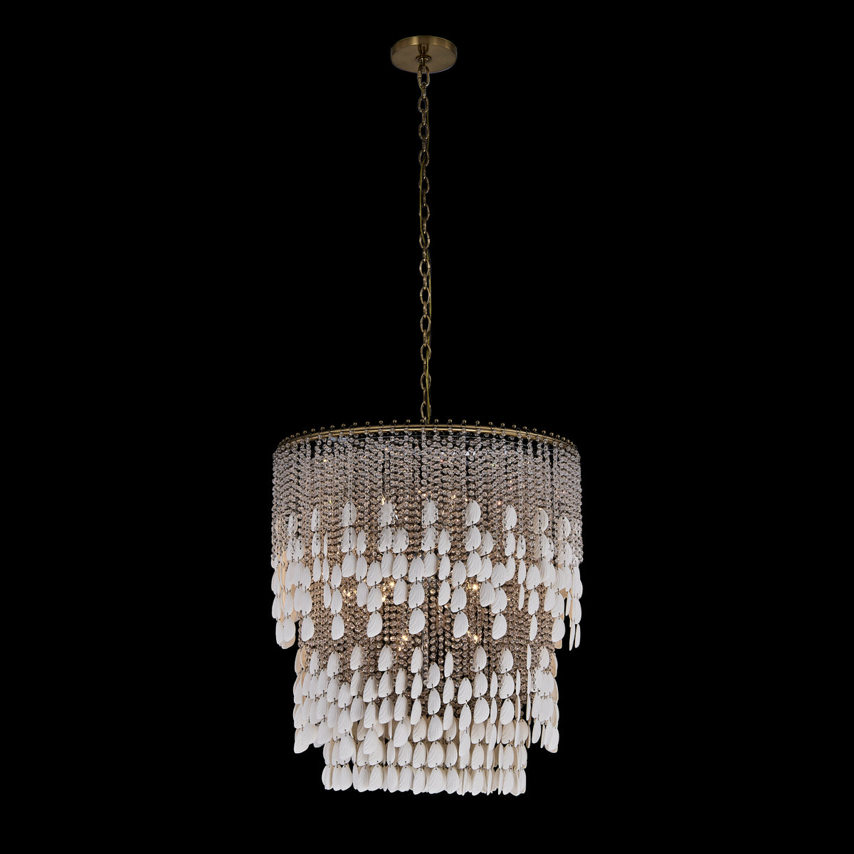 31'' Farfalle 18 Light Brushed Champagne Gold Chandelier