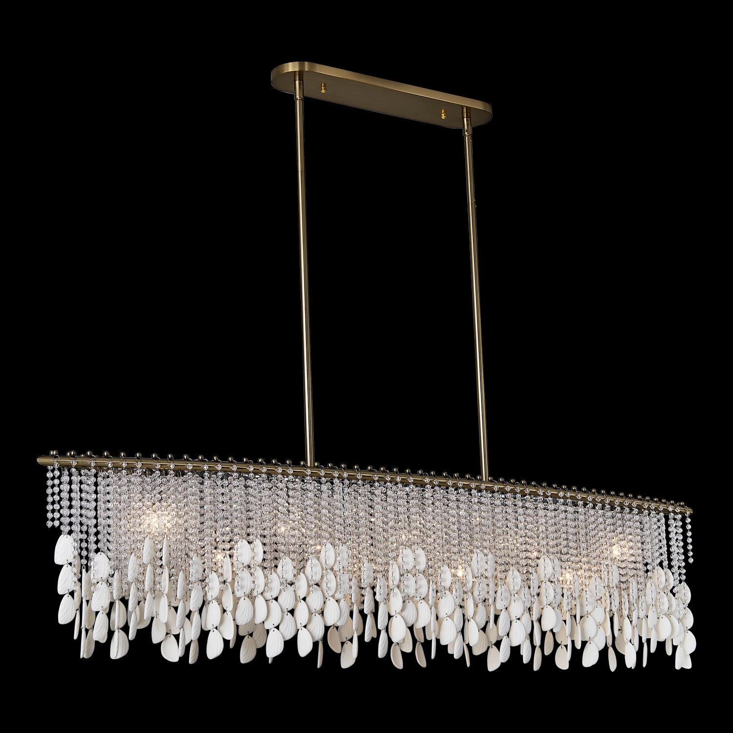 15'' Farfalle 9 Light Brushed Champagne Gold Linear Pendant