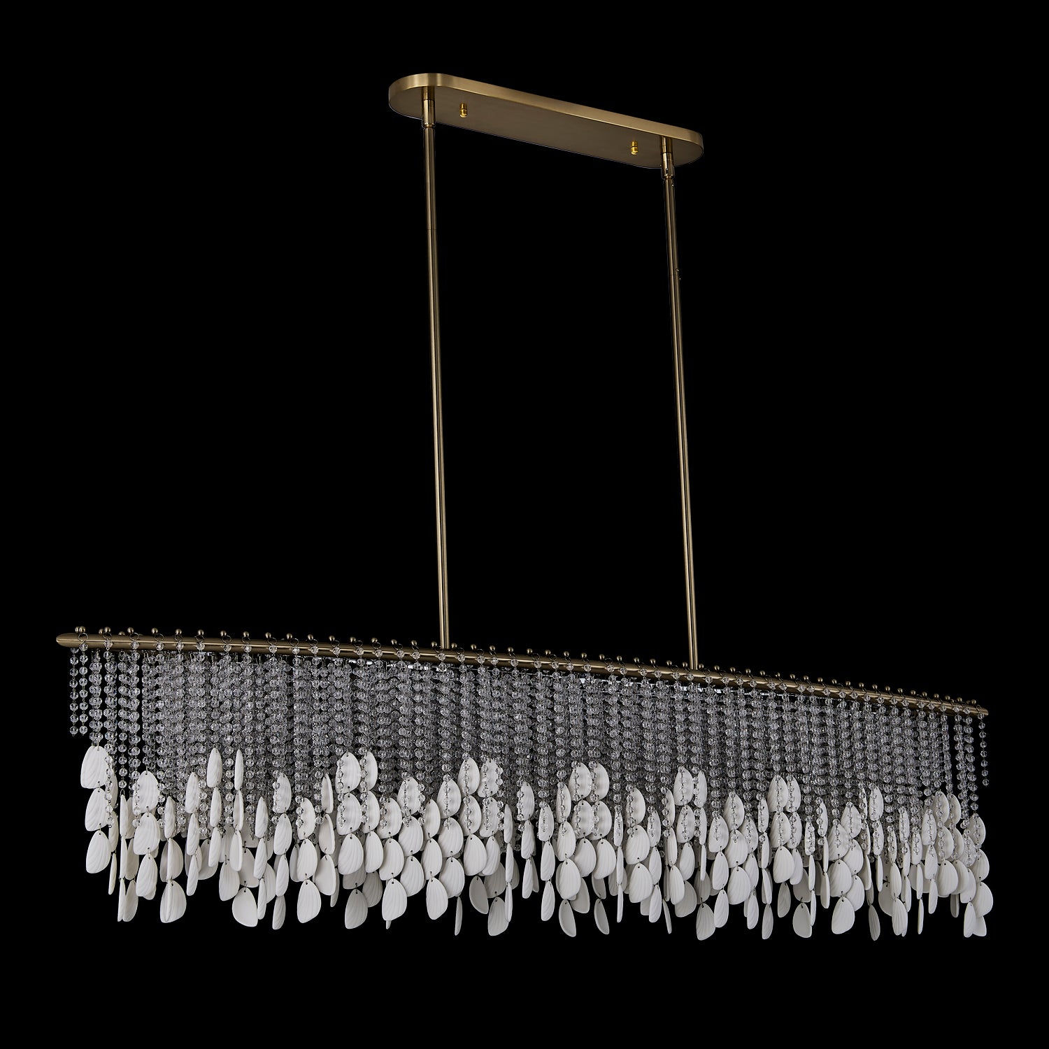 15'' Farfalle 9 Light Brushed Champagne Gold Linear Pendant